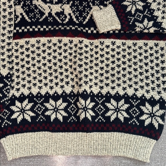 VINTAGE Peconic Bay Trader’s Oversized 100% Cotton Sweater Mens Large Festive - Picture 4 of 8